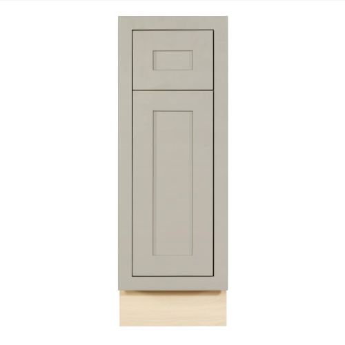 RTA 12"W Kitchen Base Cabinet with One Door and One Drawer in Tuscan Grey Inset Shaker