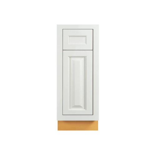 RTA 12"W Kitchen Base Cabinet with One Door and One Drawer in Vintage White Inset Raised Panel