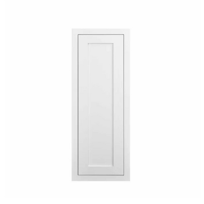 RTA 12"W x 30"H Kitchen Wall Cabinet with Single Door and Two Shelves in Snow White Inset Shaker