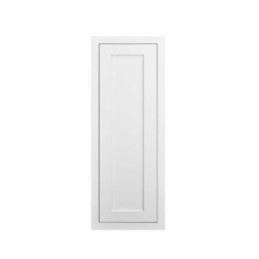 RTA 12"W x 30"H Kitchen Wall Cabinet with Single Door and Two Shelves in Snow White Inset Shaker