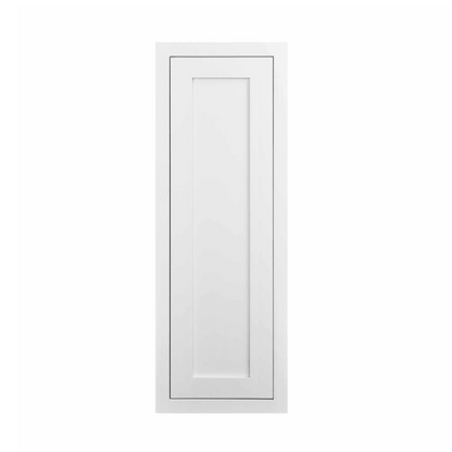 Snow White wall cabinet with single door and two shelves measuring 12"W x 39"H