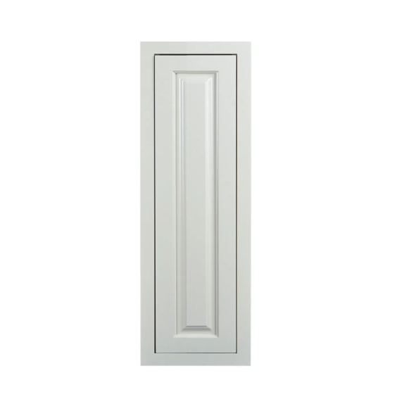 Kitchen wall cabinet with single door and two shelves in Vintage White, 12"W x 39"H