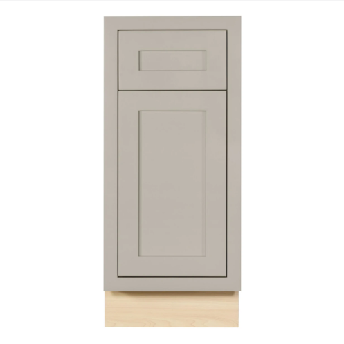 RTA 15"W Kitchen Base Cabinet with One Door and One Drawer in Tuscan Grey Inset Shaker