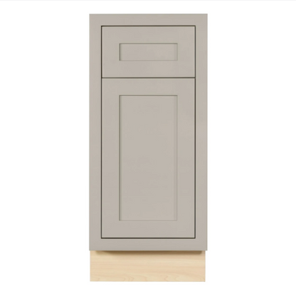 RTA 15"W Kitchen Base Cabinet with One Door and One Drawer in Tuscan Grey Inset Shaker