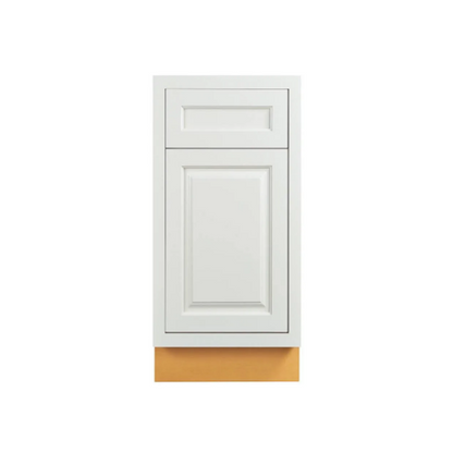 Kitchen base cabinet with one door and one drawer in Vintage White, 15"W