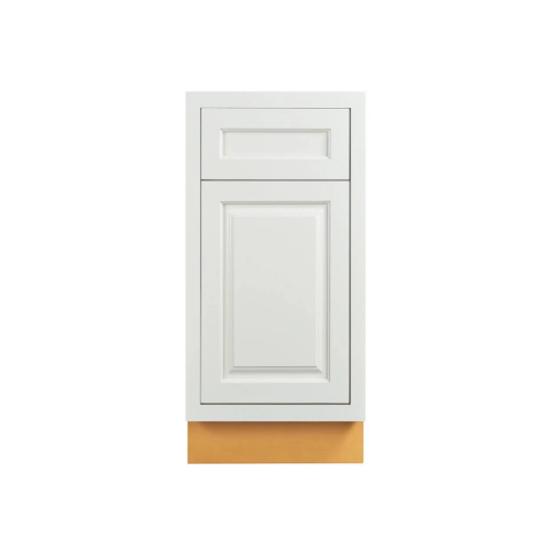 RTA 15"W Kitchen Base Cabinet with One Door and One Drawer in Vintage White Inset Raised Panel