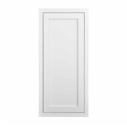 15"W x 30"H wall cabinet with single door and two shelves in a Snow White finish