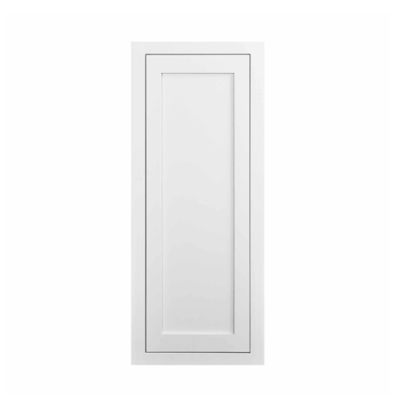 RTA 15"W x 39"H Kitchen Wall Cabinet with Single Door and Two Shelves in Snow White Inset Shaker