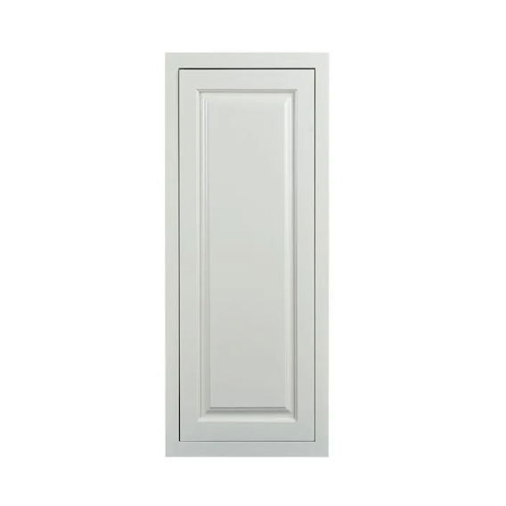 15"W x 39"H Vintage White wall cabinet with single door and two shelves