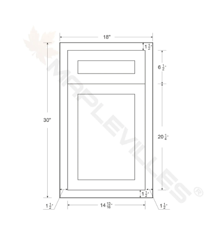 RTA 18"W Kitchen Base Cabinet with One Door and One Drawer in Tuscan Grey Inset Shaker