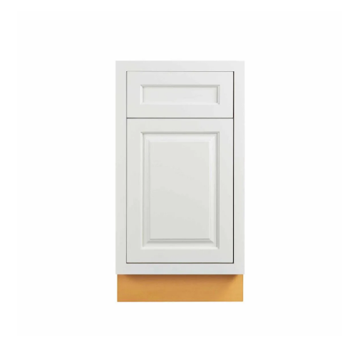 RTA 18"W Kitchen Base Cabinet with One Door and One Drawer in Vintage White Inset Raised Panel