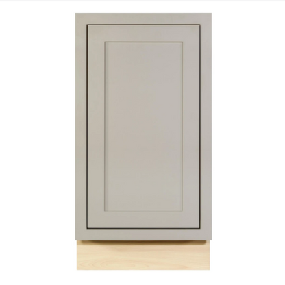 18"W trash bin cabinet with full height door and single trash bin kit pull out, Tuscan Grey with inset Shaker fronts