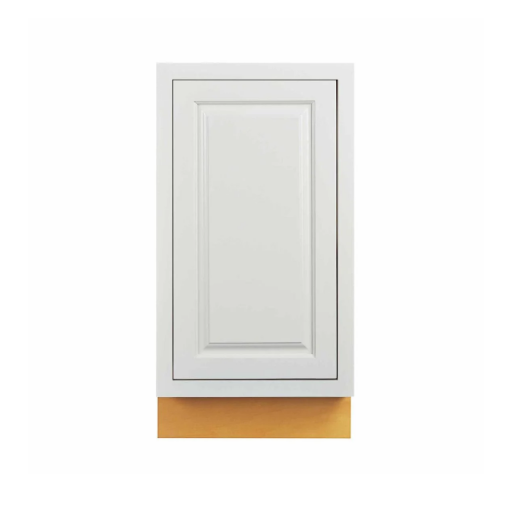 18"W trash bin cabinet with full height door and single trash bin kit pull out in Vintage White