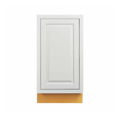 18"W trash bin cabinet with full height door and single trash bin kit pull out in Vintage White