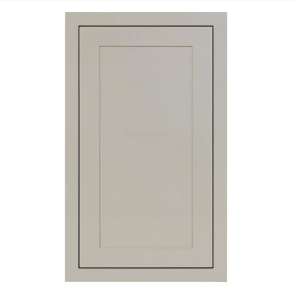 Tuscan Grey wall cabinet with single door and two shelves measuring 18"W x 30"H