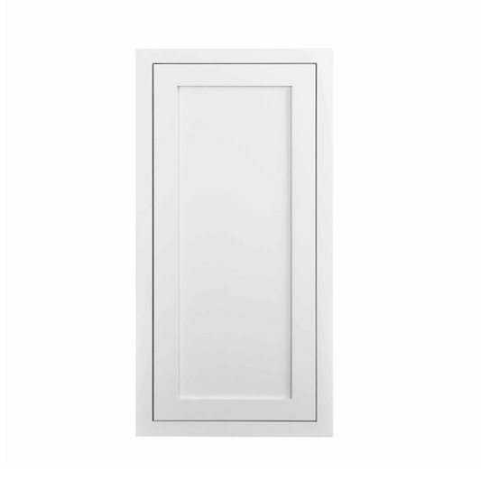 RTA 18"W x 39"H Kitchen Wall Cabinet with Single Door and Two Shelves in Snow White Inset Shaker