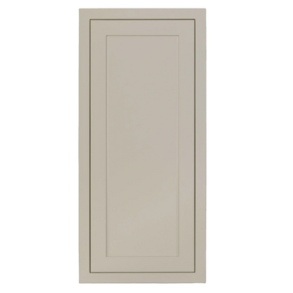 Tuscan Grey wall cabinet with single door and two shelves measuring 18"W x 39"H
