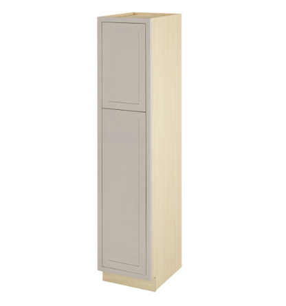 RTA 18"W x 84"H Kitchen Pantry Cabinet with Double Doors and Three Shelves in Tuscan Grey Inset Shaker