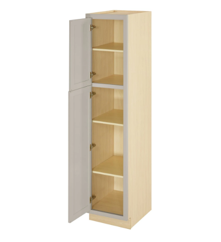 RTA 18"W x 84"H Kitchen Pantry Cabinet with Double Doors and Three Shelves in Tuscan Grey Inset Shaker