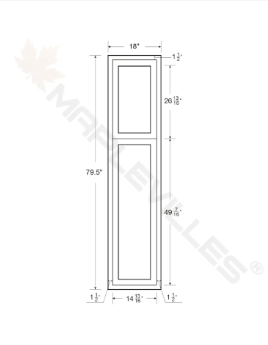 RTA 18"W x 84"H Kitchen Pantry Cabinet with Double Doors and Three Shelves in Tuscan Grey Inset Shaker