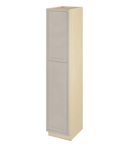 RTA 18"W x 93"H Kitchen Pantry Cabinet with Double Doors and Four Shelves in Tuscan Grey Inset Shaker