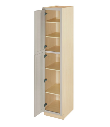 RTA 18"W x 93"H Kitchen Pantry Cabinet with Double Doors and Four Shelves in Tuscan Grey Inset Shaker