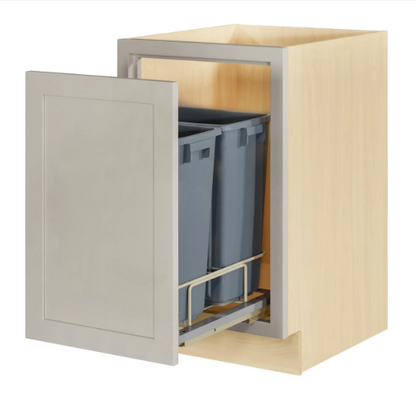 RTA 21"W Kitchen Trash Bin Cabinet Full Height Door in Tuscan Grey Inset Shaker