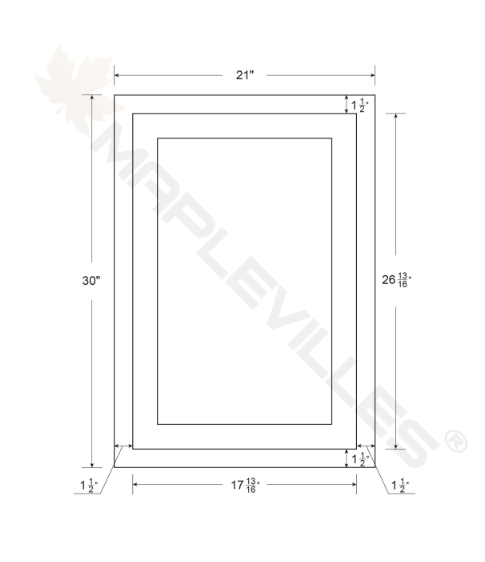RTA 21"W x 30"H Kitchen Wall Cabinet with Single Door and Two Shelves in Snow White Inset Shaker