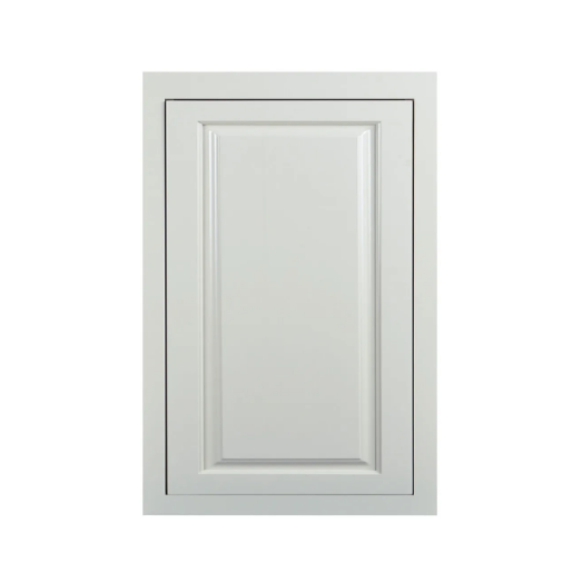 21"W x 30"H Vintage White wall cabinet with single door and two shelves