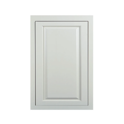 21"W x 30"H Vintage White wall cabinet with single door and two shelves