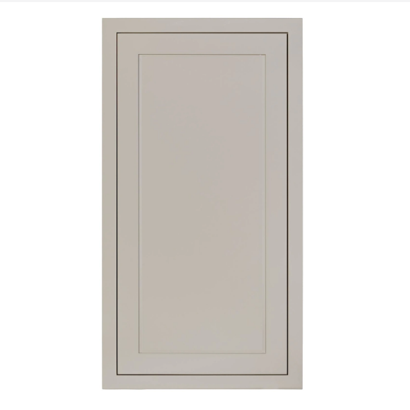 Wall cabinet with single door and two shelves, 21"W x 39"H, finished in Tuscan Grey