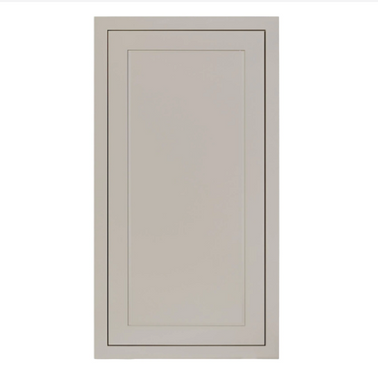 Wall cabinet with single door and two shelves, 21"W x 39"H, finished in Tuscan Grey
