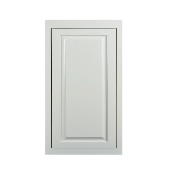 21"W x 39"H wall cabinet with single door and two shelves with inset raised panel fronts in Vintage White
