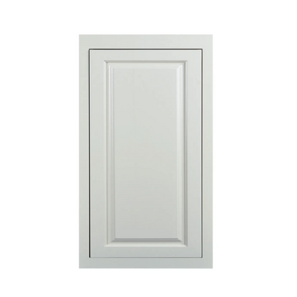 21"W x 39"H wall cabinet with single door and two shelves with inset raised panel fronts in Vintage White