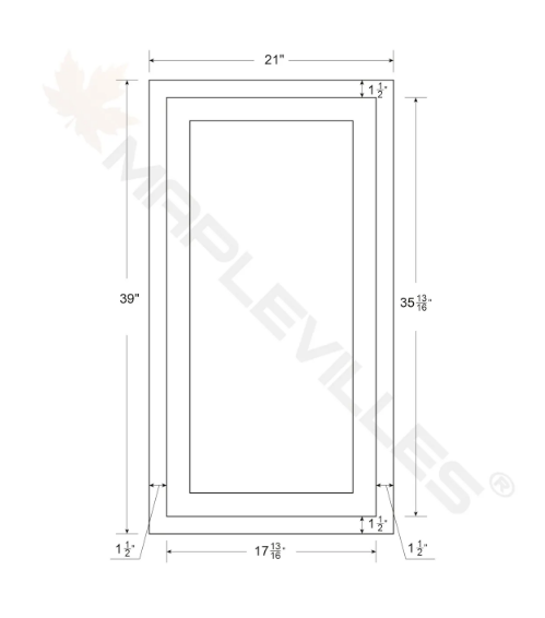 RTA 21"W x 39"H Kitchen Wall Cabinet with Single Door and Two Shelves in Vintage White Inset Raised Panel