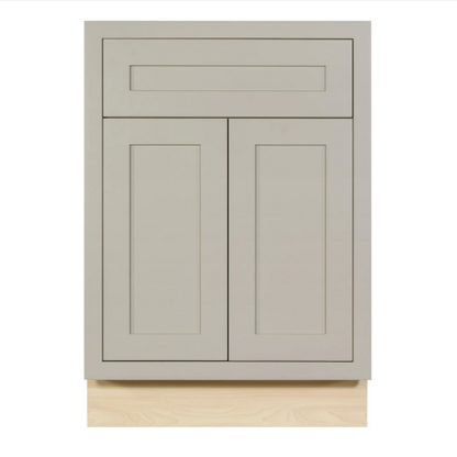 RTA 24"W Kitchen Base Cabinet with Double Doors and One Drawer in Tuscan Grey Inset Shaker
