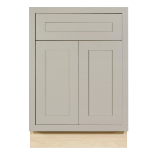 RTA 24"W Kitchen Base Cabinet with Double Doors and One Drawer in Tuscan Grey Inset Shaker