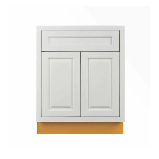 RTA 24"W Kitchen Base Cabinet with Double Doors and One Drawer in Vintage White Inset Raised Panel