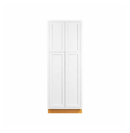 24"W x 84"H pantry cabinet with four doors and four shelves in Snow White