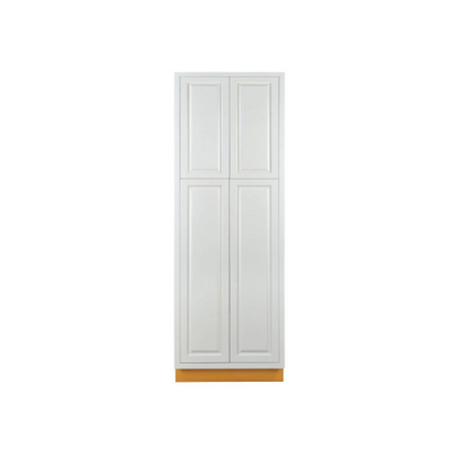 RTA 24"W x 84"H Kitchen Pantry Cabinet with Four Doors and Four Shelves in Vintage White Inset Raised Panel