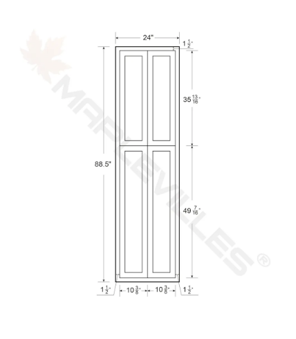 RTA 24"W x 93"H Kitchen Pantry Cabinet with Four Doors and Four Shelves in Snow White Inset Shaker