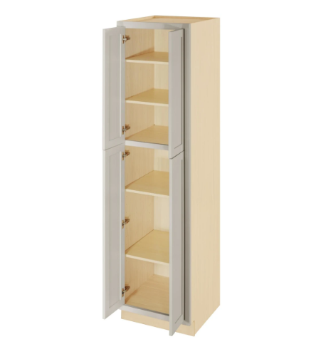 RTA 24"W x 93"H Kitchen Pantry Cabinet with Four Doors and Four Shelves in Tuscan Grey Inset Shaker