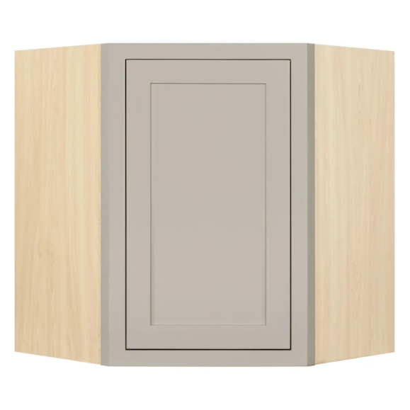 RTA 27"W x 30"H Kitchen Wall Diagonal Corner Cabinet with Single Door in Tuscan Grey Inset Shaker