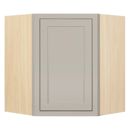 RTA 27"W x 30"H Kitchen Wall Diagonal Corner Cabinet with Single Door in Tuscan Grey Inset Shaker