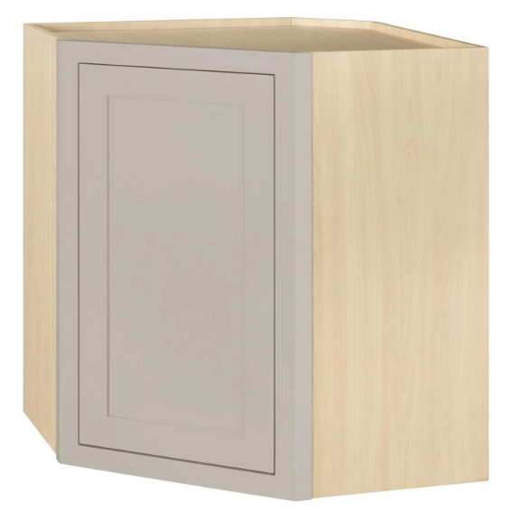 RTA 27"W x 30"H Kitchen Wall Diagonal Corner Cabinet with Single Door in Tuscan Grey Inset Shaker