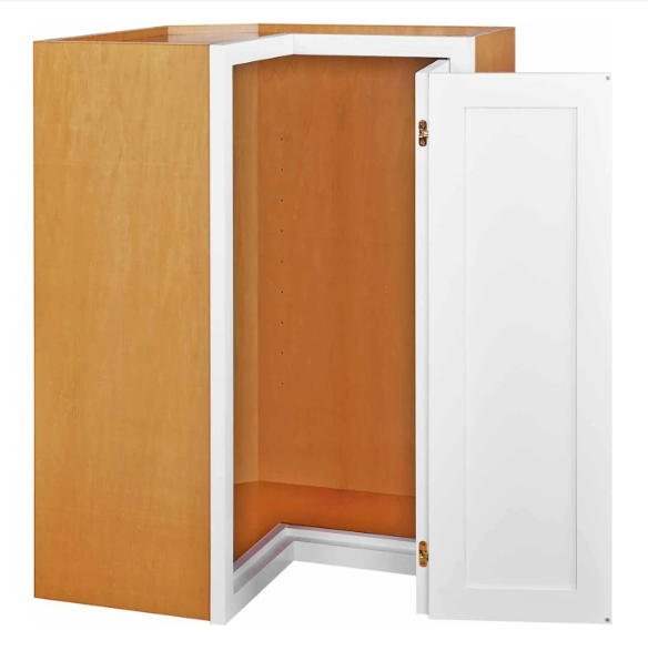 RTA 27"W x 30"H Kitchen Wall Easyreach Corner Cabinet with Bi-Folding Doors in Snow White Inset Shaker
