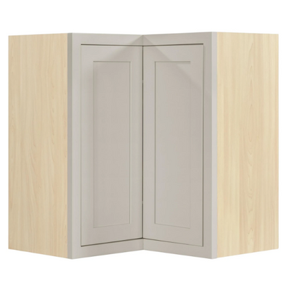 Inset Shaker wall EasyReach corner cabinet with bi-folding doors in Tuscan Grey, 27"W x 30"H