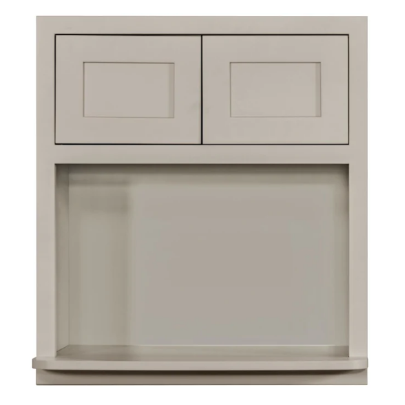 Inset Shaker wall microwave cabinet with double doors in Tuscan Grey, 27"W x 30"H