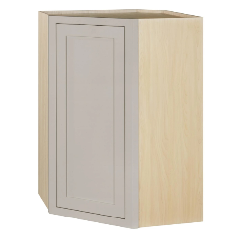 RTA 27"W x 39"H Kitchen Wall Diagonal Corner Cabinet with Single Door in Tuscan Grey Inset Shaker