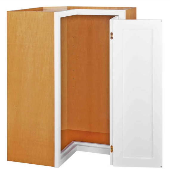 RTA 27"W x 39"H Kitchen Wall Easyreach Corner Cabinet with Bi-Folding Doors in Snow White Inset Shaker